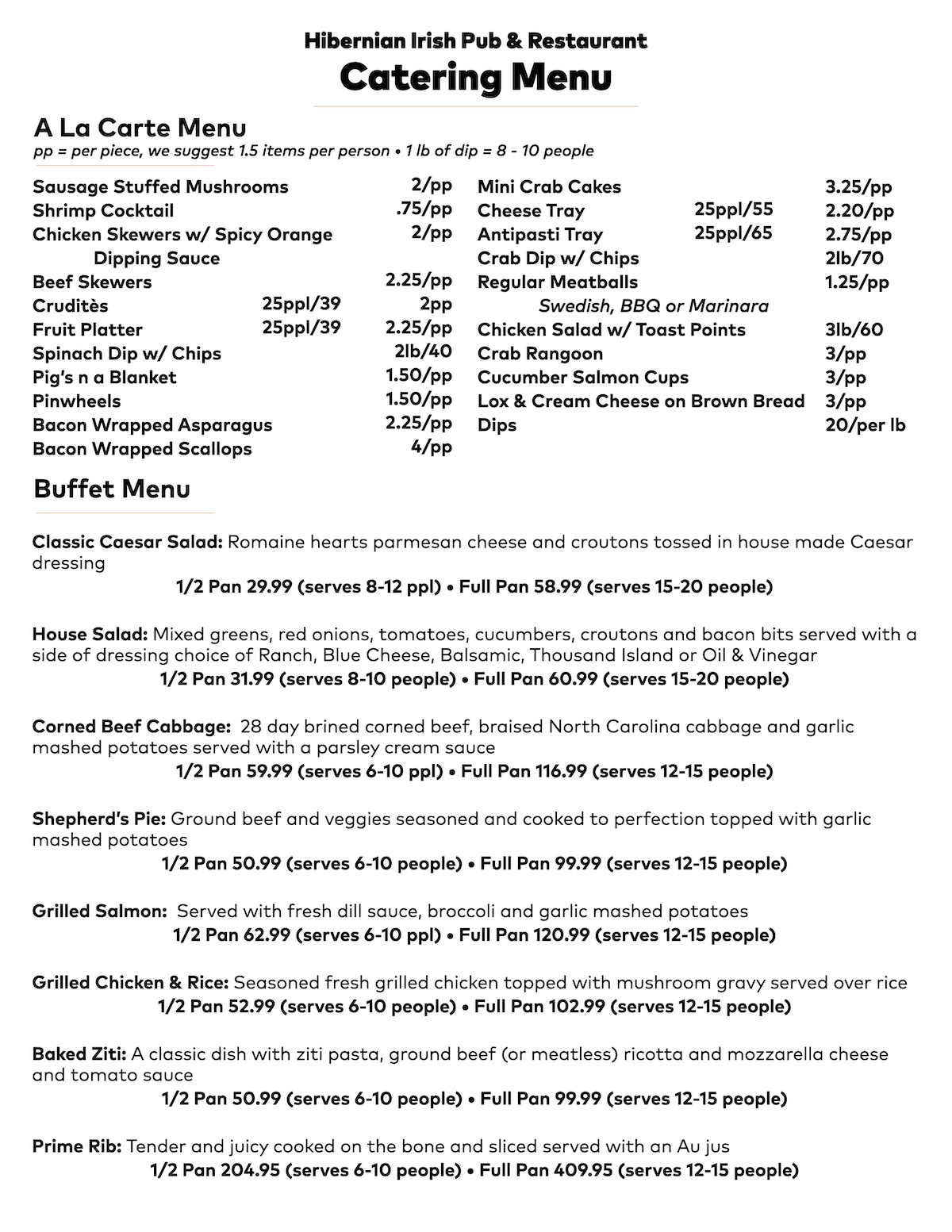 catering-menu-hibernian-pub